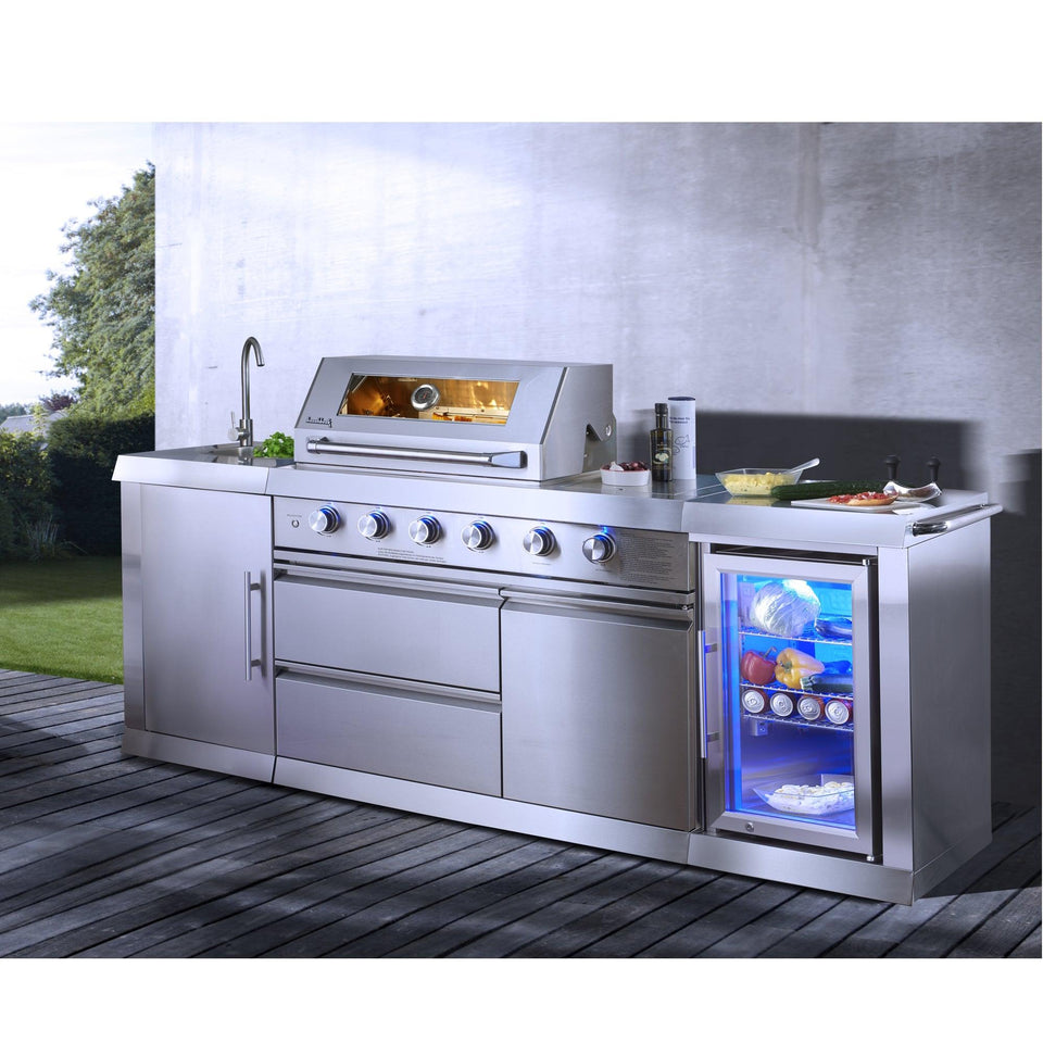Buschbeck Oxford 4 Burner Gas BBQ Outdoor Kitchen with Fridge and Sink